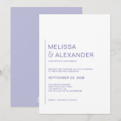 Minimale uitnodiging voor witte pekelwitte bruilof (Voorkant / Achterkant)