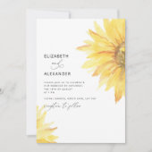 Minimale uitnodiging voor zonnebloembruiloft (Voorkant)
