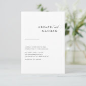 Minimale uitnodiging voor zwart-witbruiloft (Staand voorkant)