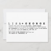 Minimale uitnodiging voor zwart-witbruiloft (Voorkant)