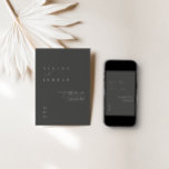 Minimale uitnodiging voor zwart-withuwelijk<br><div class="desc">Let erop dat de kaartkleur donkergrijs is, niet zwart. Deze eenvoudige en elegante uitnodiging is perfect voor een moderne bruiloft. Het ontwerp is voorzien van een handgeschreven lettertype en een modern, minimalistisch ontwerp. Ontworpen om te coördineren met voor het Collectie van de Uitnodiging van de Weddenschap "SERENA". Klik op 'Personaliseren'...</div>