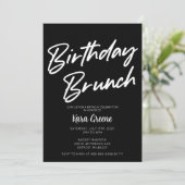 Minimale uitnodiging voor zwarte en witte geboorte (Staand voorkant)