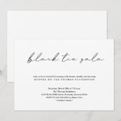 Minimale uitnodiging voor zwarte Stropdas Gala (Voorkant / Achterkant)