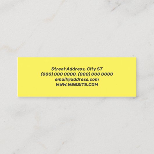 Minimale uitvalstijl mini visitekaartje (Achterkant)