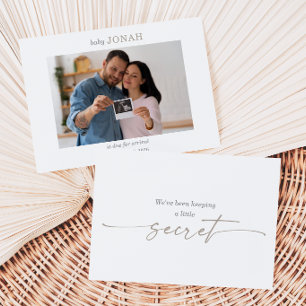 Minimale Ultrasound Baby Foto Aankondigingskaart Kaart