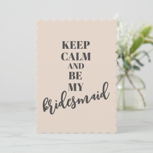 Minimale unieke bridesmaïde Kaart (Staand voorkant)