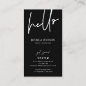 Minimale unieke rendabele Initialen zwart-wit Visitekaartje (Achterkant)