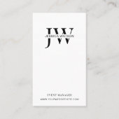 Minimale unieke rendabele Initialen zwart-wit Visitekaartje (Voorkant)