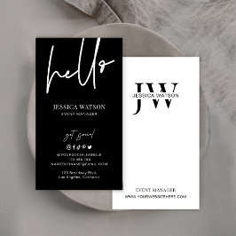 Minimale unieke rendabele Initialen zwart-wit Visitekaartje