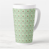 Minimale vaas, veren en boho bloemkunst- latte mok (Rechterhoek)