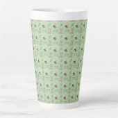 Minimale vaas, veren en boho bloemkunst- latte mok (Voorkant)
