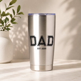 Minimale Vader Opgericht Jaar Nieuwe Vader Cadeau Geïsoleerde Drinkbeker