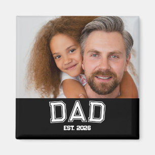 Minimale Vader Opgericht Jaar Nieuwe Vader Foto Magneet