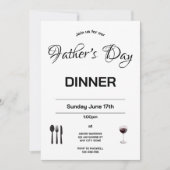 Minimale Vaderdag-dineruitnodiging Kaart (Voorkant)
