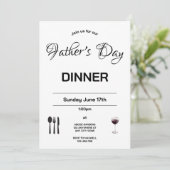 Minimale Vaderdag-dineruitnodiging Kaart (Staand voorkant)