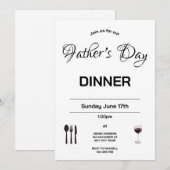 Minimale Vaderdag-dineruitnodiging Kaart (Voorkant / Achterkant)