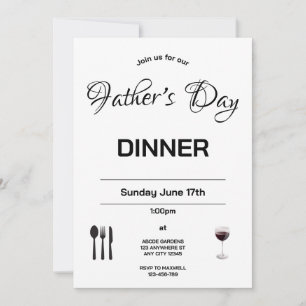 Minimale Vaderdag-dineruitnodiging Kaart