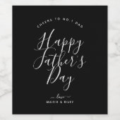 Minimale Vaderdag voor zwart-wit Wijn Etiket (Enkel label)