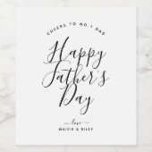 Minimale Vaderdag voor zwart-wit Wijn Etiket (Enkel label)