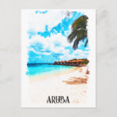 Minimale vakantie naar Aruba Caribisch eiland Briefkaart (Voorkant)