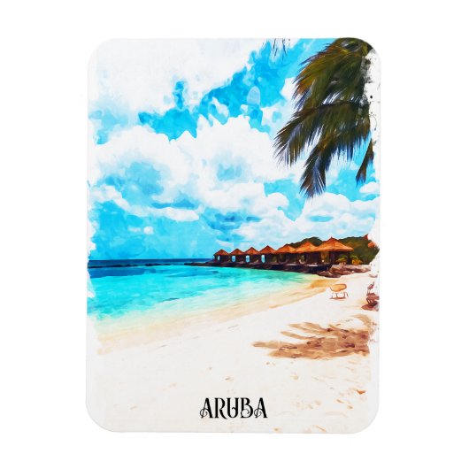 Minimale vakantie naar Aruba Caribisch eiland Magneet (Verticaal)