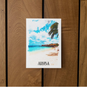 Minimale vakantie op het Caribische eiland Aruba Briefkaart