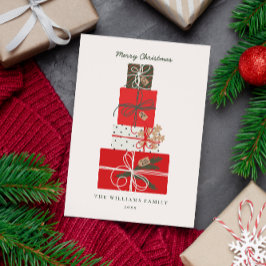 Minimale vakantie Scandi Style Gifts Stack Non-Pho Feestdagenkaart