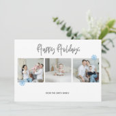 Minimale vakantiefoto collage feestdagenkaart (Staand voorkant)