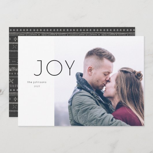 Minimale vakantiefotokaart feestdagenkaart (Voorkant / Achterkant)