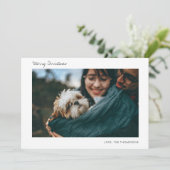 Minimale vakantiefotokaart feestdagenkaart (Staand voorkant)