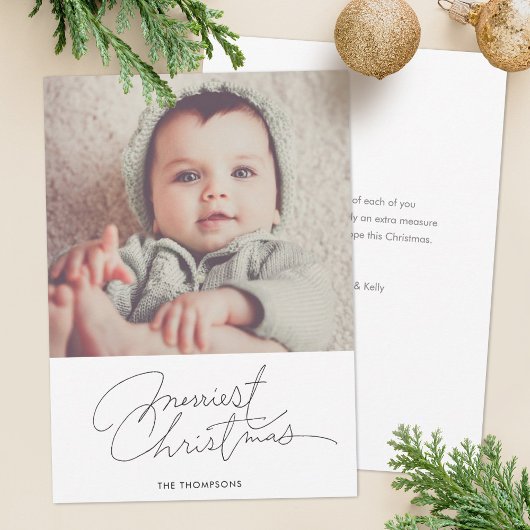 Minimale vakantiefotokaart feestdagenkaart