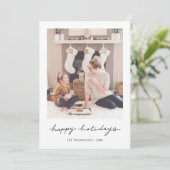 Minimale vakantiefotokaart feestdagenkaart (Staand voorkant)