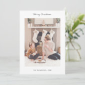 Minimale vakantiefotokaart feestdagenkaart (Staand voorkant)