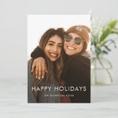 Minimale vakantiefotokaart feestdagenkaart (Staand voorkant)