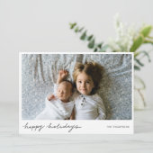 Minimale vakantiefotokaart feestdagenkaart (Staand voorkant)