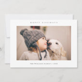 Minimale vakantiefotokaart | Lichtgrijs Feestdagenkaart (Voorkant)