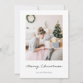 Minimale vakantiefotokaart | wit feestdagenkaart (Voorkant)