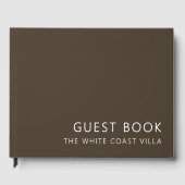 Minimale vakantiewoning QR Code Reacties Bruin Gastenboek (Voorkant)