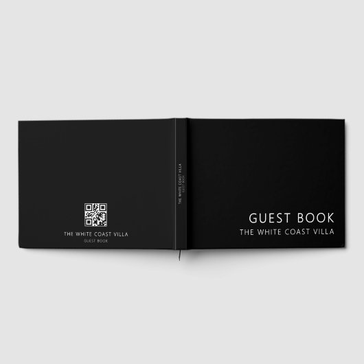 Minimale vakantiewoning QR Code Reacties Zwart Gastenboek (Volledig)
