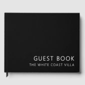 Minimale vakantiewoning QR Code Reacties Zwart Gastenboek (Voorkant)