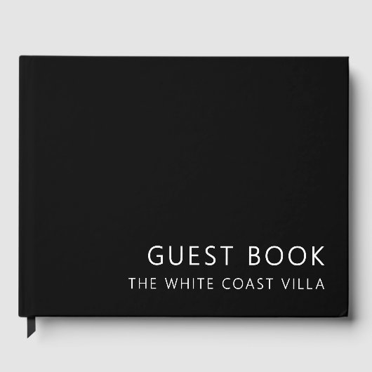 Minimale vakantiewoning QR Code Reacties Zwart Gastenboek (Voorkant)