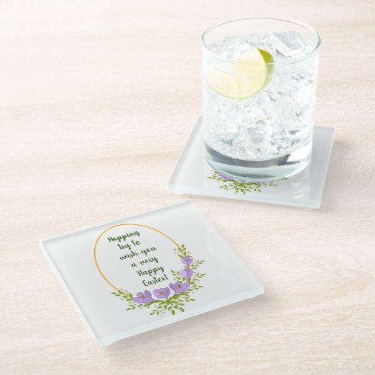 Minimale vakantieworsten Kroesbloemen Pasen Glazen Onderzetter (Schuin)