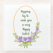 Minimale vakantieworsten Kroesbloemen Pasen Glazen Onderzetter (Voorkant)