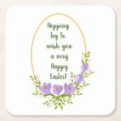 Minimale vakantieworsten Kroesbloemen Pasen Kartonnen Onderzetters (Voorkant)