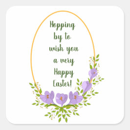 Minimale vakantieworsten Kroesbloemen Pasen Vierkante Sticker