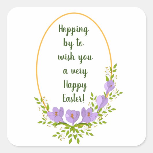 Minimale vakantieworsten Kroesbloemen Pasen Vierkante Sticker (Voorkant)