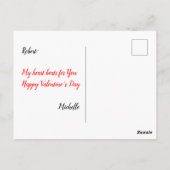 Minimale Valentijn Love Heart White Background Briefkaart (Achterkant)