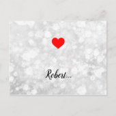 Minimale Valentijn Love Heart White Background Briefkaart (Voorkant)