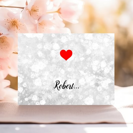 Minimale Valentijn Love Heart White Background Briefkaart
