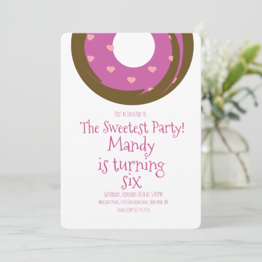 Minimale Valentijnsdag Chocolate Donut Birthday Kaart (Staand voorkant)